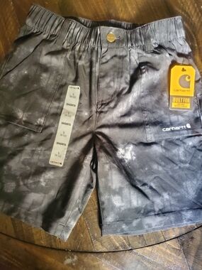 Carhartt Boy's  Black/Gray Canvas-Style Cargo Shorts